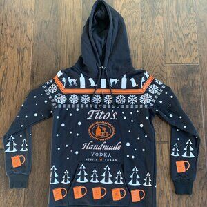 Tito’s vodka ugly sweater seasonal hoodie sz XS